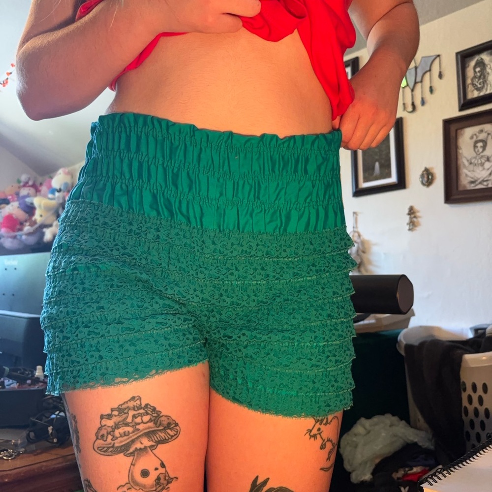 Blue lace coquette bloomers
